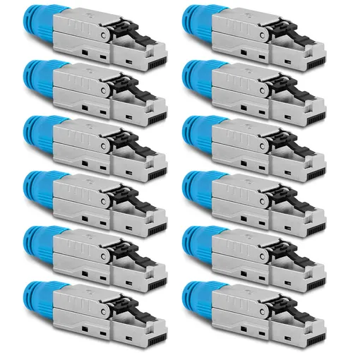 Netzwerkstecker Cat8 CAT8.1 RJ45 Stecker 12 Steckverbinder werkzeuglos geschirmt