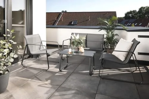 Primaster Gartenmöbel-Set Domaso Stahl - Loungemöbel & Sitzgruppen, robustes und stilvolles Design für entspannte Stunden im Garten oder auf der Terrasse.