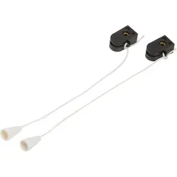 Einbau-Zugschalter Schwarz – 2 Stück mit Kordeln - Praktischer Einbau-Zugschalter aus langlebigem Kunststoff, ideal für Wandleuchten. Lieferumfang: 2 Schalter mit Kordeln und Knöpfen für eine einfache Montage.