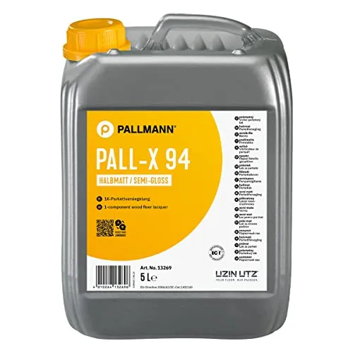 Pallmann Pall - X 94 halbmatt 1K - Parkettversiegelung I geschliffene Parkett- und Holzfußböden I Parkett auf Fußbodenheizung I Wasserbasierende I 5 L