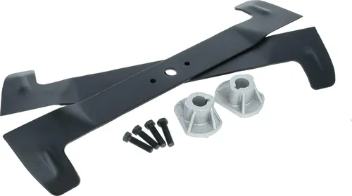 vhbw 2x Ersatz-Messer kompatibel mit Gartenland XT 165 HD, XT 180 HD, XT 180 HD EE, XHT 220 4WD, XT 140 HD Rasenmäher - Ersatzklinge Schwarz, Stahl
