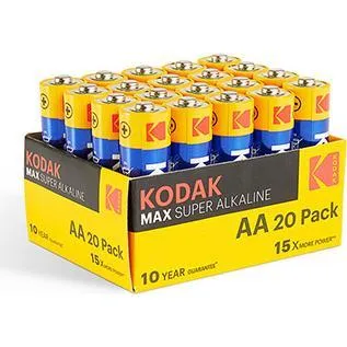 Orno Kodak AA-Batterien 20er-Pack Einwegbatterien für den Haushalt Alkaline 1,5V (20 Stk., AA) (43700508)