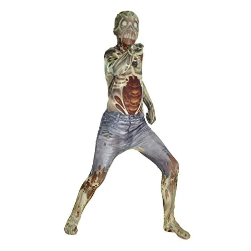 Zombie Kids Monster Morphsuit Faschingskostüm - Medium 3'7-4'0 (108cm-122cm)