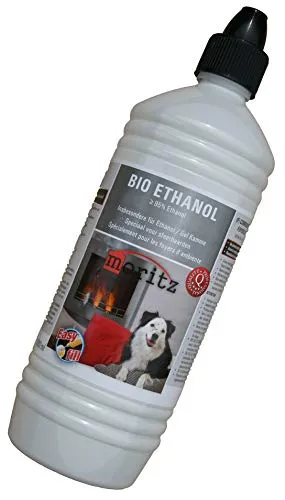 Moritz 1000 ml Bio Ethanol >95% - 96,6% Premium Alkohol für Ethanolkamine Gelkamine Bambusfackeln rückstandslose Verbrennung aus nachwachsenden Rohstoffen