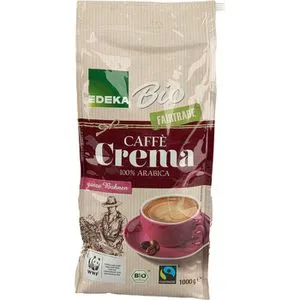 Edeka Kaffee Cafe Crema, BIO, ganze Bohne, fairtrade, 1kg