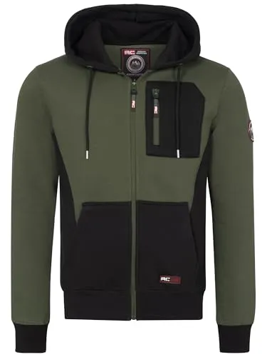 Rock Creek Herren Kapuzenpullover Hoodie mit Reißverschluss und Taschen - Dunkelgrün XXL - Herren Hoodie aus weichem Material für optimalen Komfort. Mit Reißverschluss und praktischer Brusttasche – ideal für Freizeit und Sport. Sportliches Design, perfekt kombinierbar mit Jeans oder Jogpants. Langlebig und formstabil.