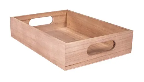 Rayher Holztablett, kleines Tablett, 24 x 17 x 5 cm, mit Griffen, Pappelholz FSC zertifiziert, natur, kleines Serviertablett, Dekotablett, 62958505