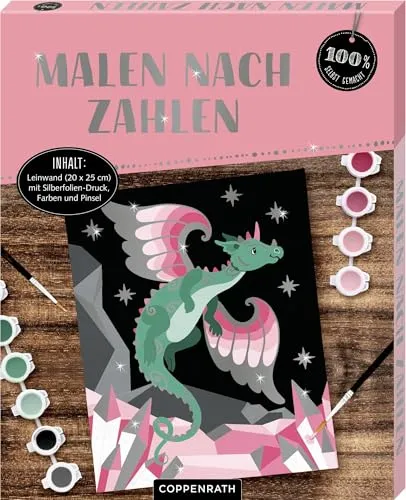 Malen nach Zahlen: Drache: Malen nach Zahlen mit Silberfolie für kreative Kinder. Ideal ab 8 Jahren. (100% selbst gemacht)