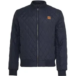Urban Classics TB862 Herren Steppjacke - Stylische Übergangsjacke in Navy - Funktionsjacke im Bomberjacke-Style aus leichtem Nylon mit Diamond Quilt Optik, ideal für Frühling bis Herbst. Praktische 4 Außentaschen und Innentasche bieten genügend Stauraum.