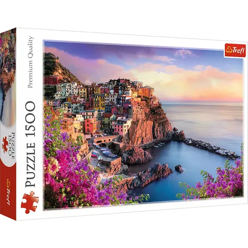 Trefl 26137 Puzzle - 1500 Teile, Blick auf die Stadt Manarola, hochwertige Qualität für entspannende Stunden und kreative Wanddekoration