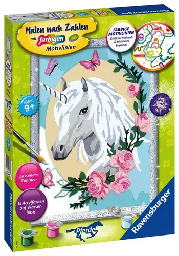Ravensburger Malen nach Zahlen Malen nach Zahlen Classic Serie D Pferde Einhorntraum 28763