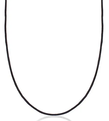 Elegante Damen Halskette mit Seidenband 2 mm schwarz - Ketten für Damen, feines Seidenband mit vergoldetem Karabiner-Verschluss aus 925 Sterling Silber, ideal für Schmuckanhänger und perfekt als Geschenkidee.