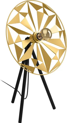 EGLO CASTANUELO Tischleuchte - Nachttischleuchte in elegantem schwarz und gold, mit wechselbarem Leuchtmittel für individuelle Lichtgestaltung und gemütliche Atmosphäre.