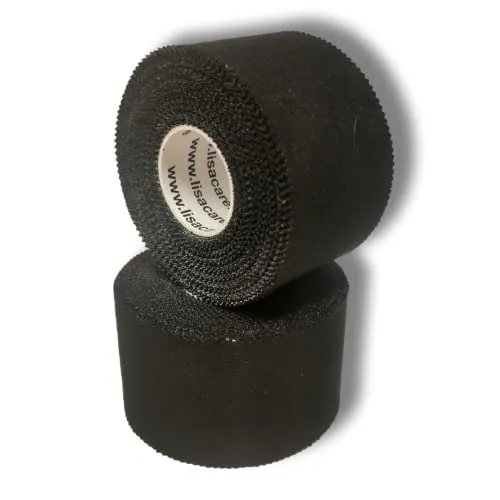 LisaCare Sport Tape - 2 Rollen 3,8cm breit - Sport Tapes - Fußball Tape - Athletic Tape - Tape Sporttape starker Halt & leicht zu reißen - für jede Sportart & Lebenssituation (2er-Set Schwarz)