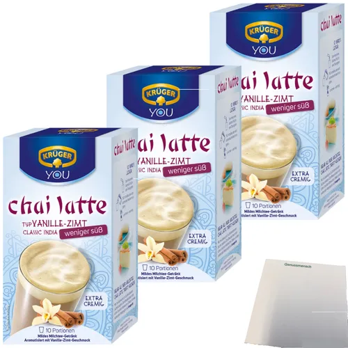 Krüger You chai latte Vanille-Zimt weniger süß 3er Pack 3x250g Packung usy Block