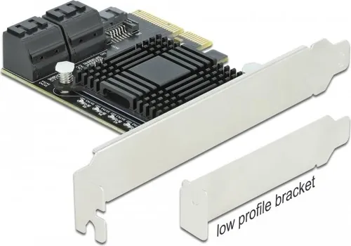 PCIe 5P SATA x4 LP Schnittstellenkarte - Steckkarte mit 5 internen 7-poligen SATA-Anschlüssen, ideal für schnelle Datenübertragungen mit Serial-ATA/600.