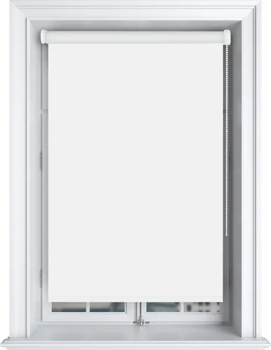 Verdunkelungsrollo ohne Bohren 60x150cm Weiß – Thermorollo mit Klemmträger, 100% verdunkelnd, Hitze- & Kälteschutz, Fensterrollo mit Kettenzug