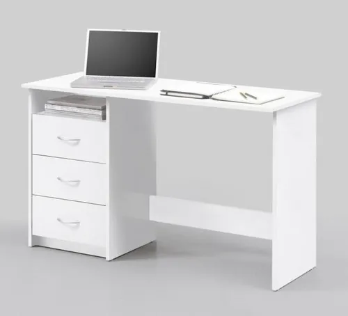 ADRIA Schreibtisch mit 3 Schubkästen - Platzsparend und praktisch - Kinderschreibtische mit 3 Schubkästen und einem offenen Fach für optimalen Stauraum. Das elegante Design in Weiß fügt sich harmonisch in jeden Raum ein.