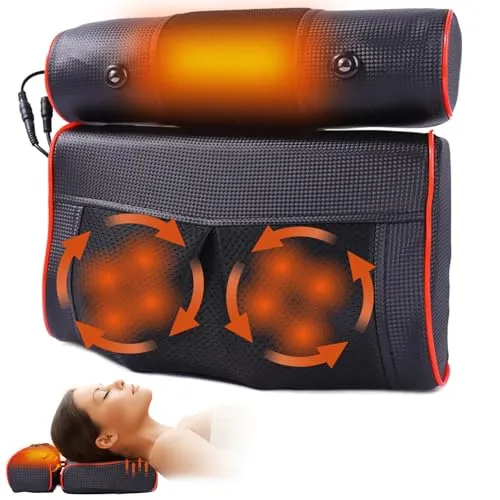 Shiatsu Massagegerät Rücken Massagekissen nackenmassagegerät mit wärme Geschenke für Eltern Ehefrau Ehemann, 3 Geschwindigkeiten & Timer