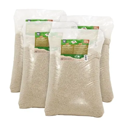 Höfer Chemie Rasensand 4 x 25 kg VERDURMAX® Premium 0,3 - 1,5 mm - Quarzsand 0,3–1,5 mm für eine verbesserte Rasenpflege. Ideal zur Bodenverbesserung und Unterstützung einer dichten Grasnarbe. Perfekt für alle Rasenflächen, außer Golfplätzen.