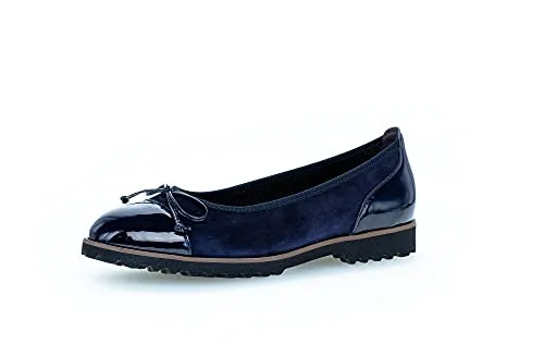 Gabor Damen Klassische Ballerinas, Frauen sportliche Flats,Ausgehschuhe,Abendschuhe,Slip-ons,Ballerina-Schuhe,flach,Atlantik,43 EU / 9 UK