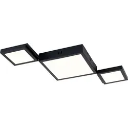 LED Deckenleuchte, schwarz, opal, L 71 cm