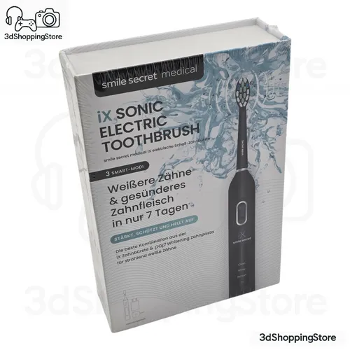 Smile Secret iX Sonic Electric Toothbrush Schwarz 3 Modi Schallzahnbürste