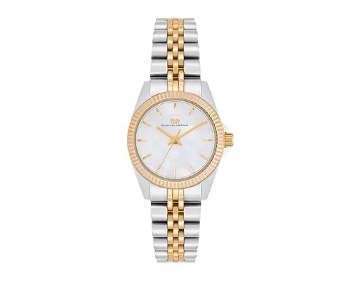 Rhodenwald & Söhne Quarzuhr Cassina - Elegante Armbanduhr in Silber/Gelbgold - Armbanduhren mit Edelstahl-Armband, wasserdicht bis 5 bar und elegantem Design für jeden Anlass.