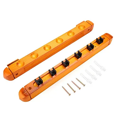 Billard Queue Stand, Pool Queue Rack, made of wood, for wall mounting, organizes pool sticks, saves space, for home, bar, office, and collector use