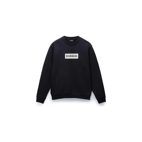 Napapijri Rundhalspullover B-Box Logo C schwarz XL - Herren-Sweatshirt aus 90% Baumwolle, bequem und stylisch für lässige Looks, perfekt für jede Jahreszeit.
