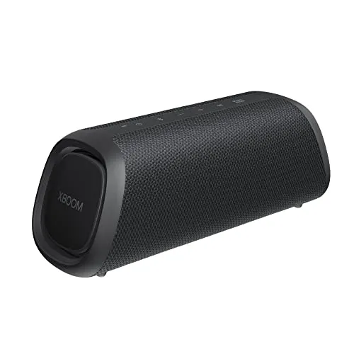 LG XBOOM Go XG5QBK - Kabelloser Bluetooth Lautsprecher mit 20 W Sound Boost - Tragbarer Bluetooth-Lautsprecher mit kraftvollem 20 W Bass, wasserdicht (IP67) und 18 Stunden Akkulaufzeit. Perfekt für jede Party mit variablen LED-Lichtern und breiter Konnektivität.