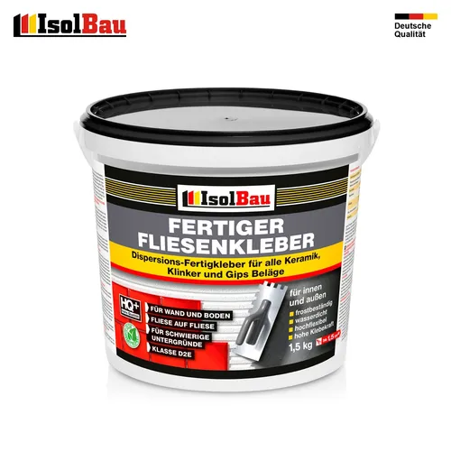 Fliesenkleber Innen und Außen 1,5 kg Flexmörtel Weiß - Kleber & Leime – Frostbeständiger, elastischer Fliesenkleber für Innen und Außen mit langer offenen Zeit, ideal für verschiedene Fliesenarten.
