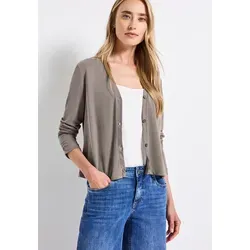 Shirtjacke STREET ONE für Damen, Gr. 42, Schwarz Tumble Beige - Stylische Funktionsjacke für Damen im Silk-Look. Lässig geschnitten, hüftlang und aus pflegeleichtem Webmaterial für optimalen Tragekomfort.