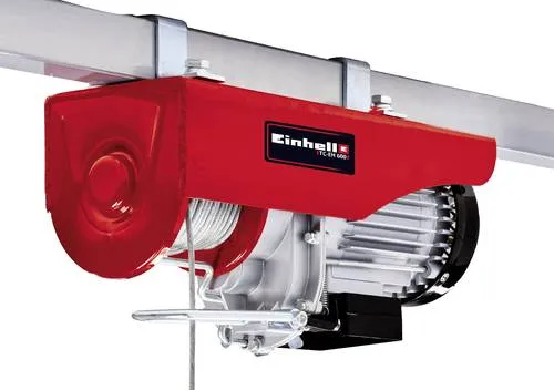Einhell Seilhebezug TC-EH 600 - 1050 W, Tragkraft 600 kg mit Umlenkrolle, sicherer Lasthub und automatischer Endabschaltung für höchste Sicherheit