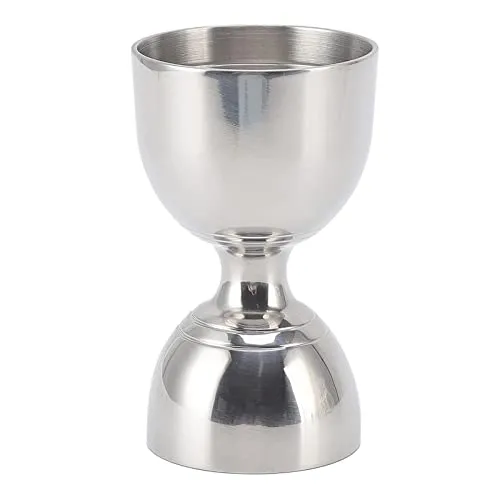 Jigger für Barkeeper, 60/30ml Bar Jigger Cocktail Jigger, Edelstahl Weit öffnende Doppel-jigger Alkohol Messwerkzeuge Bell Style Messbecher Jigger(30/60ml Klassisches Silber)