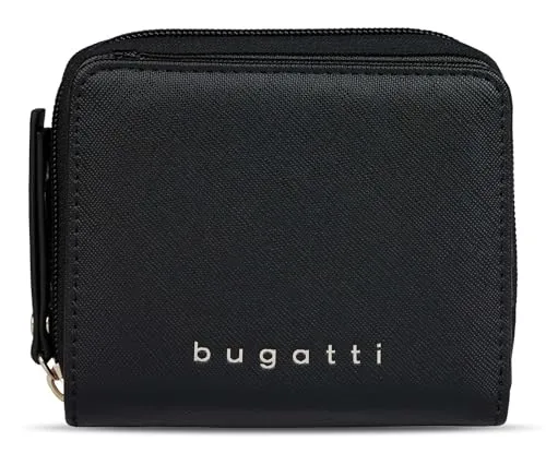 bugatti Ella Zip Around Wallet S Black Saffiano
