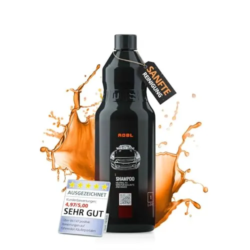 ADBL Shampoo (1L) – pH-neutrales Shampoo Konzentrat für Auto & Motorrad – Kraftvolle Reinigung schonend zu Versiegelungen – Autowäsche, waschen, Autoshampoo, Handwäsche, entfernt Schmutz gründlich