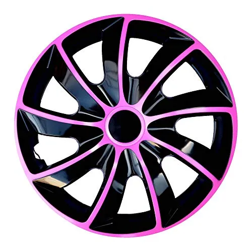 Radzierblende Quad schwarz/pink 13 Zoll 4er Set - Radkappen Set mit 4 hochwertigen, schlagfesten und bruchsicheren Radkappen in stylischem Design, ideal für extreme Witterungsbedingungen.