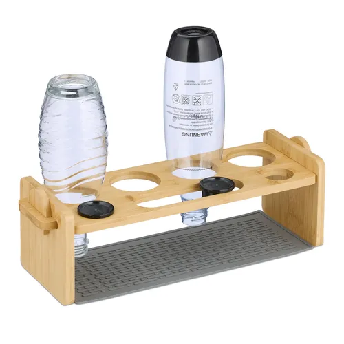 Flaschenhalter Flaschenständer Flaschentrockner Abtropfhalter Sodastream Bambus