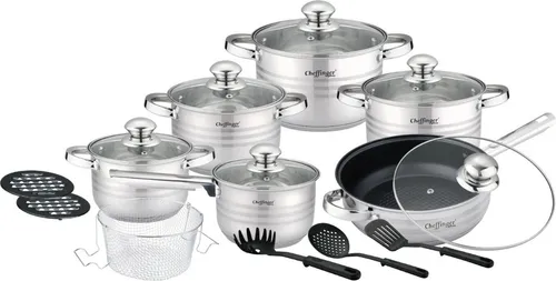 Cheffinger 18-tlg Edelstahl Kochtopf Set