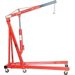 APEX Werkstattkran 2000 kg - Klappbarer Motorheber - Mobiler Werkstattkran mit 2000 kg Tragkraft, klappbar für einfache Lagerung und Transport. Ideal zum Heben von Motoren und großen Lasten, ausgestattet mit 6 Lenkrollen für müheloses Rangieren.