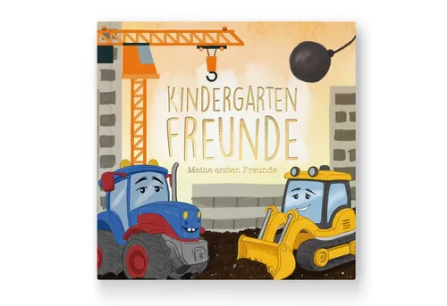 CUPCAKES & KISSES Freundebuch Kindergartenfreundebuch Bagger Album Kita Baustelle