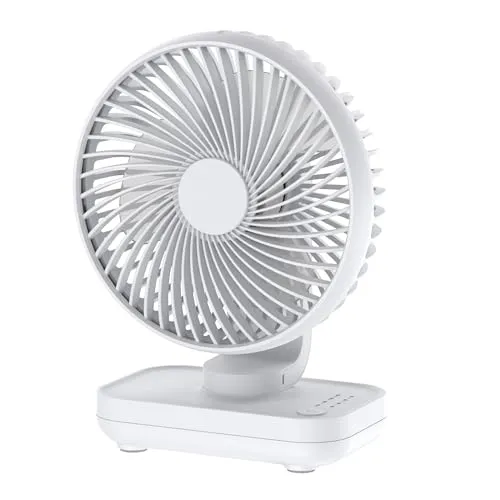 Joneytech Mini Ventilator Leise, USB 4000mAh Akku kleiner Tischventilator, 4 Geschwindigkeiten für den Schreibtisch, Zuhause, Picknicks und Büro - Tragbarer tischventilatoren