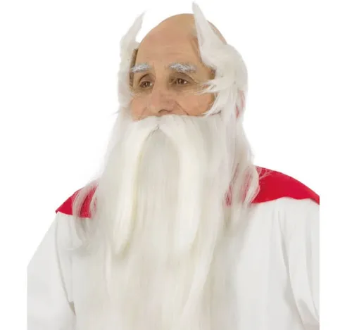CHAKS Kostüm Miraculix Perücke mit Bart in weiß von Chaks