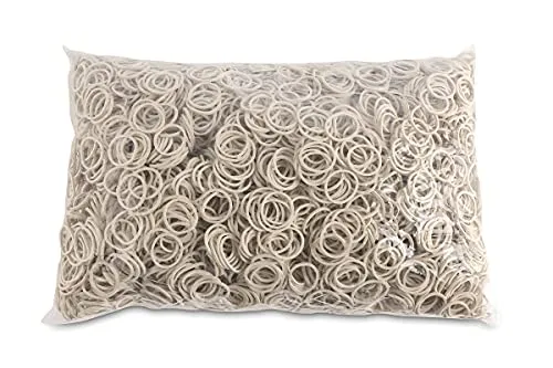 OFFICE PRODUCTS Gummibander Durchmesser: 20mm Farbe: Weiß/Gewicht: 1000g - 1 kg/Haushaltsgummi Gummiringe Gummi/Kautschuk 60% / Gummis für Zuhause Büro Schule