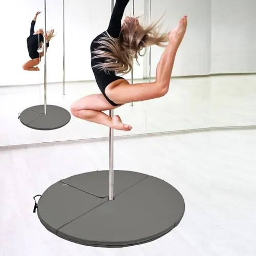 TRUTZHOLM Trainingsstation Pole Dance Matte Ø 120cm - Fitness-Stationen mit verstärkten Nähten für maximale Sicherheit und Stabilität, ideal für Pole Dance und Gymnastik, schnell zusammenklappbar und platzsparend.