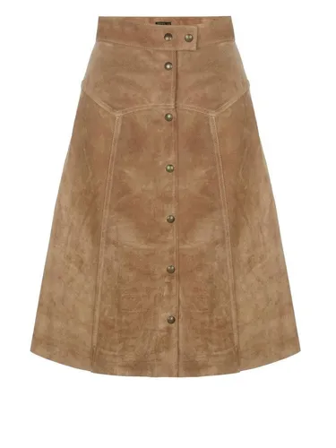 Belstaff Midirock aus 100% Kalbsleder in Braun, Größe 36 von Belstaff