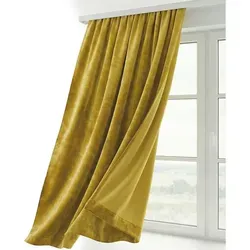 Beautex Samt Verdunkelungsvorhang Gelb 140x245 cm in gelb von Beautex