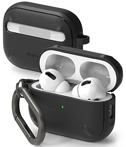 Ringke Schutzhülle Etui Case für Apple AirPods Pro 1 2 - Schwarz, rutschfest und mit innovativem X-Design für optimalen Schutz