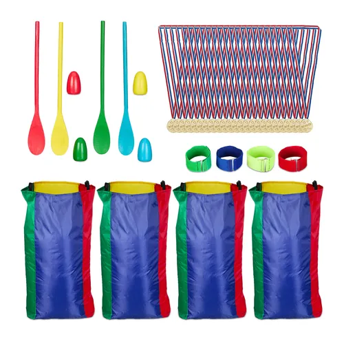 Buntes Outdoor Spielset für Kinder - Vielfältige Spiele für den Garten, aus strapazierfähigem Polyester, ideal für unvergessliche Spielstunden im Freien.